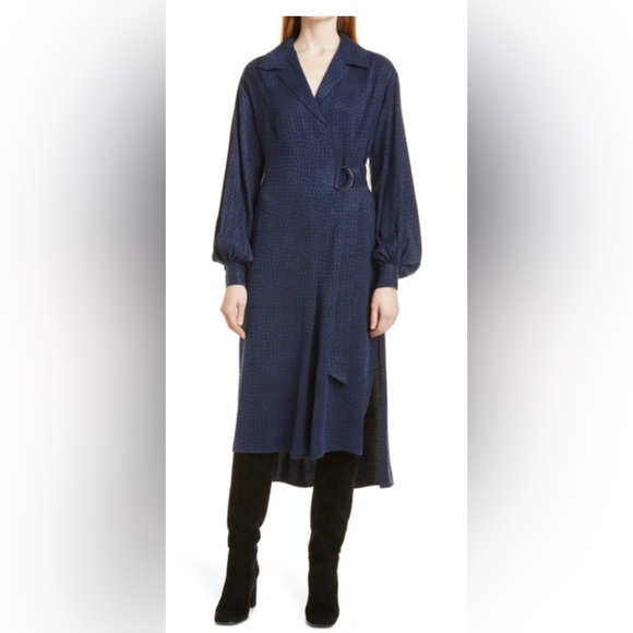 Ted Baker Sammie D-Ring Wrap Midi Dress – Dark Blue Size 2 US 6 - Picture 1 of 7